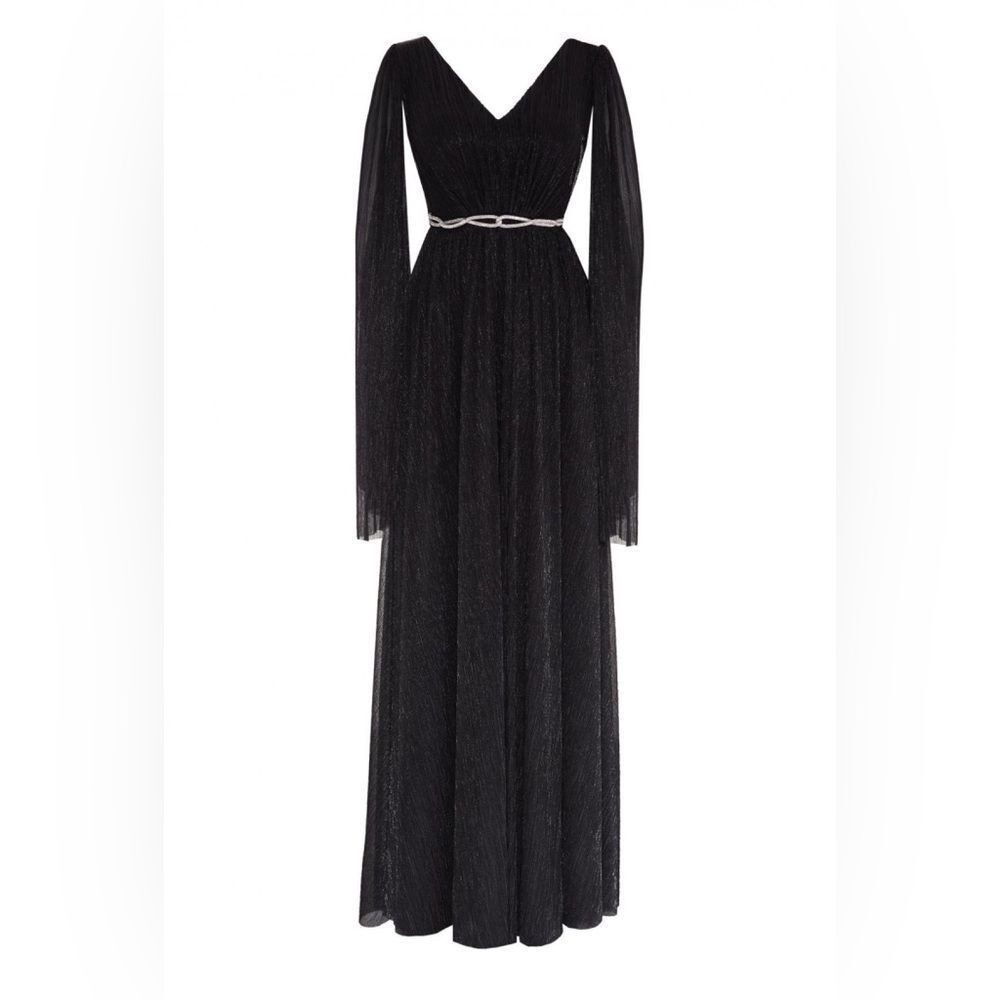 Kei Kei Moonlight Long Sleeve Maxi‎ Dress Black Size 10 NWOT